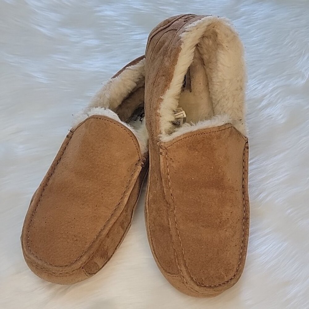 UGG AUSTRALIA Men's Chestnut Ascot Slip On Wool Lined Boho Moccasin Slippers 11